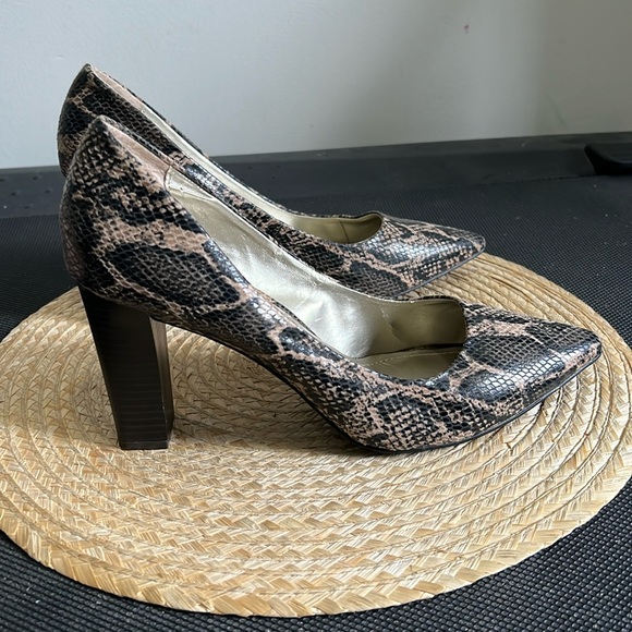 Nygard Collection Animal Print Pointy Toe Block Heel Pump Heel Size 10 - Picture 2 of 15